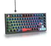 iTastatur 75% Percent Keyboard Programmable,82 Keys Wired Hot-swappable RGB Mechanical Gaming Keyboard Gasket Mount with White Switches for Mac/Win (75% Monster)
