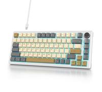 iTastatur 75% Wired Gaming Keyboard, Hot Swappable Gasket Mount, White Switch, 82 Keys TKL Mechanical Keyboard, NKRO Creamy for PC Laptop Windows Gamer (Glimmer)