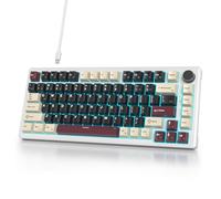 iTastatur 75% Wired Gaming Keyboard, Hot Swappable Gasket Mount, White Switch, 82 Keys TKL Mechanical Keyboard, NKRO Creamy for PC Laptop Windows Gamer