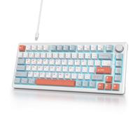 iTastatur 75% Wired Gaming Keyboard, Hot Swappable Gasket Mount, White Switch, 82 Keys TKL Mechanical Keyboard, NKRO Creamy for PC Laptop Windows Gamer (Salmon)