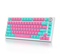 iTastatur 82 Keys Wireless Gaming Keyboard 75 Percent,Triple Mode Bluetooth/2.4Ghz/USB Pre-lubed Hot Swappable Mechanical Pink Keyboard, w/Knob&Sound-Absorbing Pads,4000mAh Battery for Mac/Win(Miami)