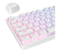iTastatur Pudding Keycaps PBT Double Shot Keycaps Gaming Keycap XDA Profile for US/ISO Layout 60% 65% 75% Mechanical Keyboard(White)