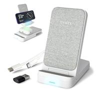 ITAWEY 15W Foldable Wireless Charger Stand, long 1.5m Cable and USB Cable Converter, Compatible with iPhone 15 14 13 12 11 XS XR X 8, Samsung S25 S24 S23 S22 S21 S20 S10 S9 S8 S7 & all Qi phones