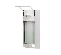 ITAX-WORLD Eurospender 500 ml, soap dispenser with wall mounting and elbow pressure for disinfectants and hand soaps, white, aluminium