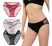 ITAYAX Silky Smooth Invisible Hipster Bikini Underwear for Women Frozen Silk Seamless Panties with Silky Tactile Touch, 3-pack Multicolor, XL-XXL