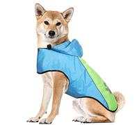 iTayga Waterproof Dog Raincoat with Hood and Reflector, Portable Dog Raincoat for Dogs, Light Blue - Green, M