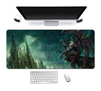 ITBT World of Warcraft 900x400mm Anime Mouse Pad, Keyboard Mouse Mat, Extended XXL Large Professional Gaming Mouse Mat with 3mm-Thick Rubber Base, for Desktop PC, Green