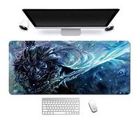 ITBT World of Warcraft 900x400mm Anime Mouse Pad, Keyboard Mouse Mat, Extended XXL Large Professional Gaming Mouse Mat with 3mm-Thick Rubber Base, for Desktop PC, D
