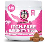 Itch & Allergy Plus Chews for Dogs Itchy Skin, Ears & Paws | Probiotics, Moringa & Turmeric | Dog Allergy Relief for Skin Redness, Hair Loss Gut & Digestive Health - Chicken Flavor - 120 Chews