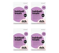 Itch - Anti-Hairball Healthy Pet Treats for Cats - Supports Healthy Digestion - All Ages and Breeds - No Artificial Colours or Preservatives - 4 Pack