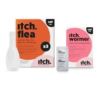Itch - Cat Flea and Wormer Bundle for 1kg+ Cats - 3 Flea Treatment Pipettes and 2 Worming Tablets