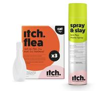 Itch - Flea & Tick Treatment for Cats & Household Flea Spray - Kills Fleas, Lice, Ticks, Eggs and Larvae - With Fipronil and S-Methoprene - Odourless 500ml Spray & Pack of 3 Pipettes