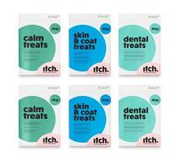 Itch | Healthy Pet Treats for Dogs | Taster Variety Multipack | Contains 2x Skin & Coat, Calming and Dental Treats | Grain Free | Pack of 6