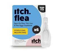Itch Large Dog Flea & Tick Spot-On Treatment (20-40kg). Kills Fleas, Ticks, Lice & Eggs to Prevent Reinfestation - 6 Easy-Apply Pipettes
