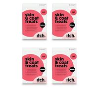 Itch Skin & Coat Treats for Cats - Glossy Fur - Omega 3, Biotin and Zinc | Grain Free - 4-Pack