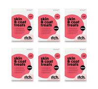 Itch Skin & Coat Treats for Cats - With Omega 3, Biotin and Zinc | For Glossy Fur - Ideal for Sensitive Skin - 6-Pack