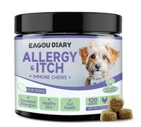 Itchy Dog Skin Relief Chews - Itch and Immunity Treats for Dogs, Allergy Relief Supplement with Omega 3, Colostrum, Taurine, Canine Anti Itch, Seasonal Allergies, Digestive Health Support- 120 Ct
