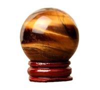 ITCLEYMDZV Home Decor Collectible Tiger's Eye Gemstone Sphere with Stand, Crystals Ball Divination for Feng Shui, 10cm/3.9in