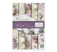 ITD Collection - Rice Paper Creative Set, A4, for Decoupage, Sheets 29.7 x 21 cm, Multi-Coloured (Flower Post - Purple)