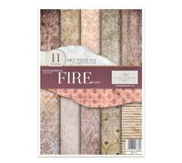 ITD Collection - Rice Paper Creative Set, A4, for Decoupage, Sheets 29.7 x 21 cm, Multi-Coloured (Four Elements - Fire)