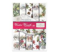 ITD Collection RP-073 Decopatch Rice Paper for Decoupage Technique A4 29.7 x 21 cm Winter Wreath