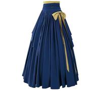 Itdespln Women's Victorian Vintage Skirt Renaissance Medieval Pirate Peasant Maxi Elastic High Waist Skirts, Z2881bu, XL