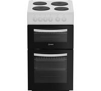 Indesit ITE5EMW 50cm Electric Cooker with Solid Plate Hob - White - A/A Rated, White