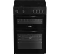 Indesit ITE6VMB 60cm Electric Cooker with Ceramic Hob - Black - A Rated, Black