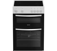 Indesit ITE6VMW 60cm Electric Cooker with Ceramic Hob - White - A Rated, White