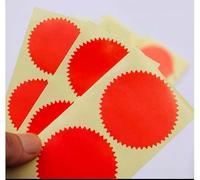 Iteal 100pcs 45mm Gold Blank Embosser Stickers - Metallic Foil Embossing Certificate Sealing Labels With Serrated Edge for Awards, Legal, Notary Seal (Red)