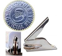 Iteal Northpole Official Santa Claus Hand Held Embosser Seal Stamp Set for Christmas, Library, Graduation, Office, Envelopes, Book, Napkins