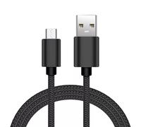 iTechCover Braided USB Cable Charging Cord/Charger Power Lead Wire Compatible with Blackberry Curve 9320 Mobile Smart Phone/Black / (2m / 6.6ft)
