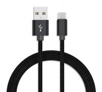 iTechCover Braided USB Cable Charging Cord/Charger Power Lead Wire Compatible with HP Sprocket Smartphone Photo Printer/Black / (1m / 3.3ft)