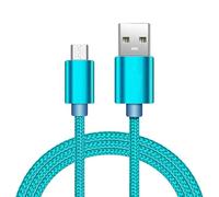 iTechCover Braided USB Cable Charging Cord/Charger Power Lead Wire Compatible with iFox Creations IFD8 Bluetooth Speaker/Baby Blue / (1m / 3.3ft)