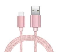 iTechCover Braided USB Cable Charging Cord/Charger Power Lead Wire Compatible with Jabra Evolve 80 UC Stereo Headset/Rose Gold / (2m / 6.6ft)