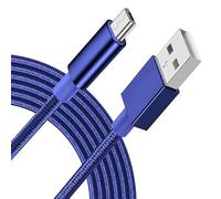 iTechCover Braided USB Cable Charging Cord/Charger Power Lead Wire Compatible with Jabra Solemate Mini Bluetooth Portable Speaker/Blue / (1m / 3.3ft)