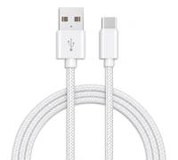 iTechCover Braided USB Cable Charging Cord/Charger Power Lead Wire Compatible with LaCie STFS2000800 2 TB Rugged Thunderbolt + USB-C Portable 2.5 EXT HDD/White / (1m / 3.3ft)