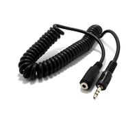 iTechCover Headphone Extension Cable Compatible with Apple iPhone 6s and 6s Plus / 3.5mm Stereo Jack to Socket/Male to Female Aux/Auxiliary Audio Cable/Coiled/Black / (5m / 16.4ft)