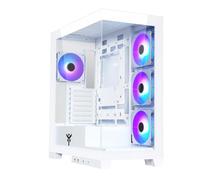 Itek Case SHOWBUI 45W - Gaming Tower, ATX, 4 x 12 cm ARGB fan, 2xUSB3, Type-C, Side & Front Panel Temp Glass, White Edition