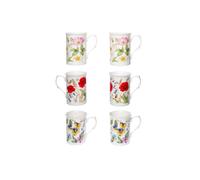 (Item 1K) Kirsty Jayne China- 10Fl oz Bone China Field Harvest Beakers, Mugs, Cups- Packed in a Kirsty Jayne China Gift Boxed (Set of 6)