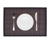 Item-6 Bamboo Placemats 30 x 45 cm Dark Brown,Linens & Bedding,Table Linen,Placemats