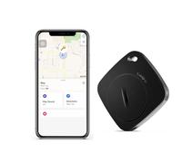 Item Finder Bluetooth Tracker Works with the Apple Find My App (only for iOS) Small Item Locator for Finding Your Keys, Luggage and More, 80m Finding Range Rhombus Black 1 Pack