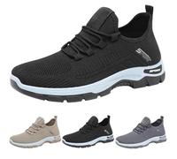 Items 1p Trainers for Wommen Men Wide Fit Wedge Casual Arch Support Running Shoes Breathable Mesh Orthopedic Sneakers Comfortable Lace up Cheap Trainers Black 5