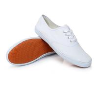 Items 1p, White Canvas Shoes Women Mens Casual Lace up Flat Shoes Classic Pumps Plimsolls Canvas Girls Trainers Lightweight Shoes,Track My Order Delivery