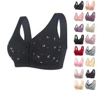 Items,Daisy Bra,Breathable Sexy Lace Front Fastening Bras,High Impact Support Wireless Plus Size Yoga Bralettes,V-Neck Full Coverage Non Wired,Wearhouses Clearance