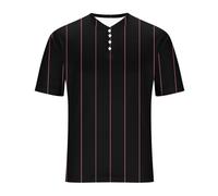 Items Henley T Shirt Mens Crewneck Summer Short Sleeve Grandad Shirts Casual 4 Buttons Striped Collarless Shirts Fashion Holiday Tshirt Beach Comfy Top