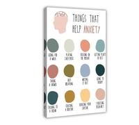 Items to Help Relieve Anxiety, Mental Health Poster, Therapy, Counselor Office Canvas Poster Wall Art Decor Print Picture Paintings for Living Room Bedroom Decoration 24x36inch(60x90cm)