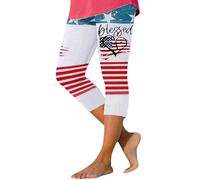 items under 2 pounds items under 1 pound Women'S Gym Leggings Women's Independence Day Printed Cropped Pants Tight Slimming Casual Leggings Tummy Control Leggings Patterned women's leggings