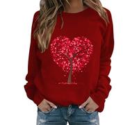 items Valentines Day Teddy Bear For Her Valentine's Day Stretch Top Women's Fashion Round Neck Casual your orders offer items in today Wine
