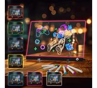 ITENGHUA Led Note Board with 7 Colors 11.8"X8", Acrylic Dry Erase Board with Light, Touch Control Doodle Glow Drawing Board with 5 Modes, LED Drawing Board for Kids with Invisible Stand, 7 Markers